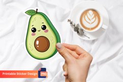 Cute Avocado Sticker, Avocado Cartoon Sticker, Fruit Sticker Product Image 1