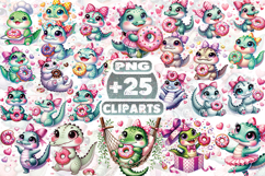 Cute Baby Alligator Clipart Bundle | Cartoon Gator PNG Product Image 1