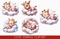 Sleeping Baby Animals Clipart, cute baby animals bundle Product Image 2
