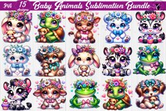Baby Animals Sublimation | Baby animal clipart Product Image 1
