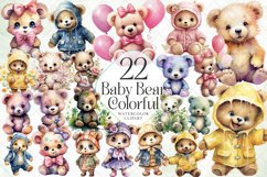 Cute Colorful Baby Bear Sublimation Bundle Product Image 1