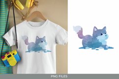 Baby Wolf Watercolor Sublimation Product Image 1