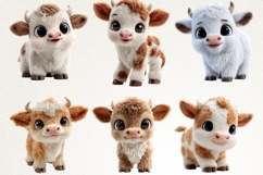 Cute Baby Calf 28 PNG Cartoon Cow Clipart Transparent BG Product Image 3