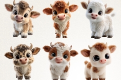 Cute Baby Calf 28 PNG Cartoon Cow Clipart Transparent BG Product Image 4