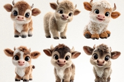 Cute Baby Calf 28 PNG Cartoon Cow Clipart Transparent BG Product Image 5