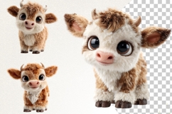 Cute Baby Calf 28 PNG Cartoon Cow Clipart Transparent BG Product Image 6