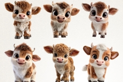 Cute Baby Calf 28 PNG Cartoon Cow Clipart Transparent BG Product Image 2