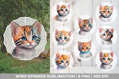 Cute Baby Cat Watercolor Wind Spinner | Sublimation Spinner Product Image 1
