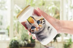 Cute Baby Cat Watercolor Glass Can Wraps Product Image 2