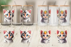 Cute Baby Cat Watercolor Glass Can Wraps Product Image 5