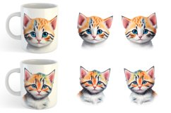 Cute Baby Cat Watercolor | Mug sublimation design Product Image 4