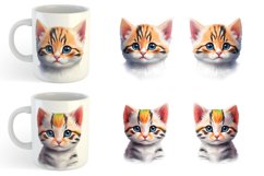 Cute Baby Cat Watercolor | Mug sublimation design Product Image 5