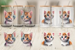 Cute Baby Cat Watercolor Glass Can Wraps Product Image 6