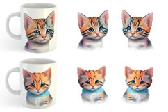 Cute Baby Cat Watercolor | Mug sublimation design Product Image 6