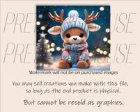 Christmas Cute Baby Deer Tumbler Wrap Sublimation PNG Product Image 3