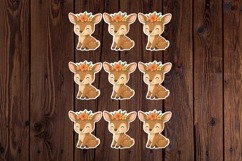 Cute Baby Deer Printable Stickers - PNG Sticker Sheet