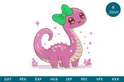 Cute Baby Dinosaur Machine Embroidery Product Image 1