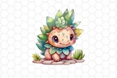 Cute Baby Dinosaur Watercolor Cliparts