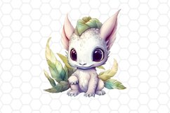 Cute Baby Dragon Watercolor Cliparts