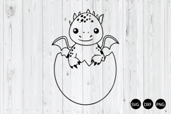 Cute Baby Dragons In Egg SVG, Dragon SVG Product Image 1