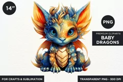 Cute baby Dragons Clipart PNG for crafts and sublimation Product Image 2