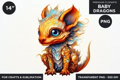 Cute baby Dragons Clipart PNG for crafts and sublimation Product Image 2