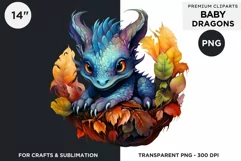 Cute baby Dragons Clipart PNG for crafts and sublimation Product Image 2