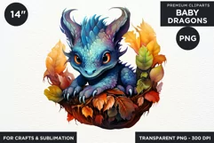 Cute baby Dragons Clipart PNG for crafts and sublimation Product Image 1