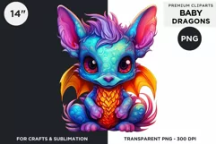 Cute baby Dragons Clipart PNG for crafts and sublimation Product Image 1