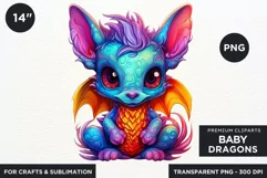 Cute baby Dragons Clipart PNG for crafts and sublimation Product Image 2