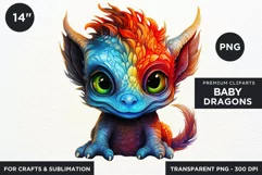 Cute baby Dragons Clipart PNG for crafts and sublimation Product Image 1