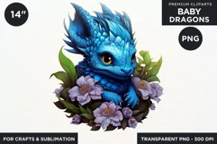 Cute baby Dragons Clipart PNG for crafts and sublimation Product Image 2
