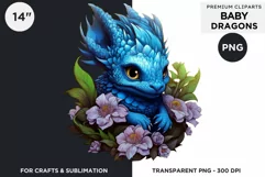 Cute baby Dragons Clipart PNG for crafts and sublimation Product Image 1