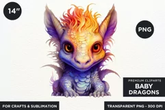 Cute baby Dragons Clipart PNG for crafts and sublimation Product Image 2