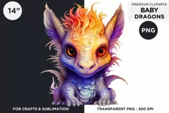 Cute baby Dragons Clipart PNG for crafts and sublimation Product Image 1