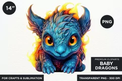Cute baby Dragons Clipart PNG for crafts and sublimation Product Image 2