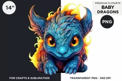 Cute baby Dragons Clipart PNG for crafts and sublimation Product Image 1