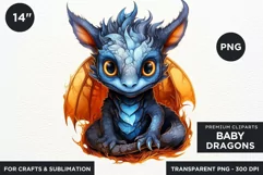 Cute baby Dragons Clipart PNG for crafts and sublimation Product Image 2