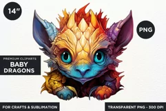 Cute baby Dragons Clipart PNG for crafts and sublimation Product Image 2