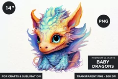 Cute baby Dragons Clipart PNG for crafts and sublimation Product Image 2