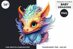 Cute baby Dragons Clipart PNG for crafts and sublimation Product Image 1