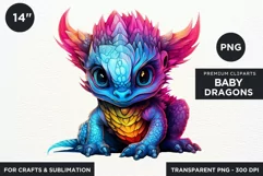 Cute baby Dragons Clipart PNG for crafts and sublimation Product Image 2