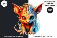 Cute baby Dragons Clipart PNG for crafts and sublimation Product Image 1