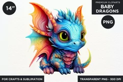 Cute baby Dragons Clipart PNG for crafts and sublimation Product Image 2