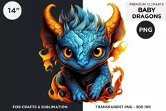 Cute baby Dragons Clipart PNG for crafts and sublimation Product Image 1