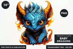 Cute baby Dragons Clipart PNG for crafts and sublimation Product Image 2