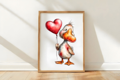 Cute Baby Duck Valentine Clipart Product Image 3