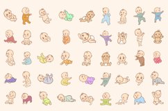 45 Set Bundle Cute Baby Babies Boy Toddler Clipart Toddler Product Image 8