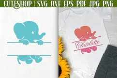 Baby Elephant Silhouette SVG - Cute Baby Elephant SVG Product Image 1