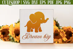 Baby Elephant Silhouette SVG - Cute Baby Elephant SVG Product Image 2